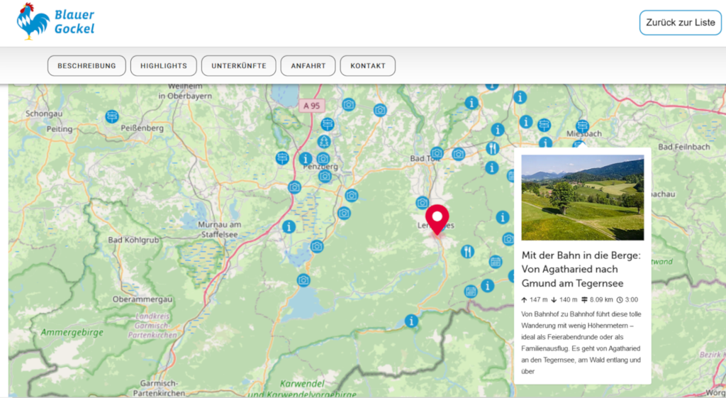 Blauer Gockel Einbindung